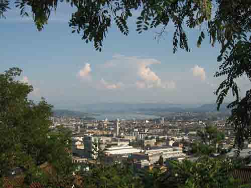 View of the city while driving from the Hauptgebaude to the Hönggerberg campus