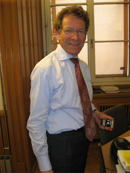 Konrad Osterwalder in his office.  Konrad is now Rektor of the E.T.H.